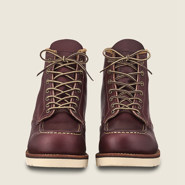 Red Wing Heritage Boots Burgundy - Mens Classic Moc - 6-inch Mesa Leather - 5087-WNHEM